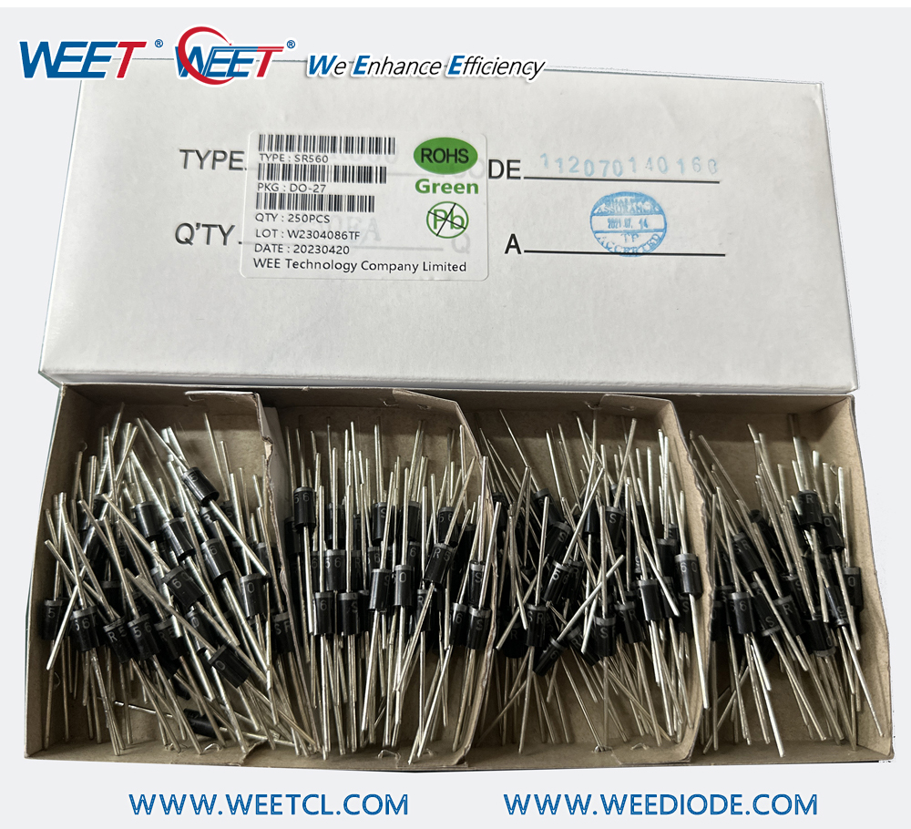 WEET-Schottky-Diodes-Rectifiers-5A-60V-Schottky-Datasheet-SR560-60-Volt-5.0-Amperes-DO-201AD-Through-Hole-DO-27.